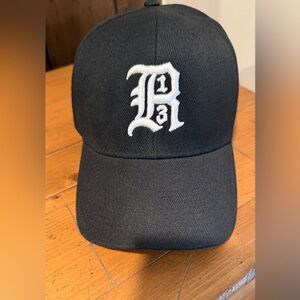 R13 Black Embroidered Logo Baseball Hat (Adjustable)
